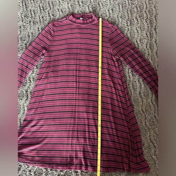 Final Touch Ribbed Super Soft Long Sleeve Mini Dress Size Large Color Burgundy - Picture 9 of 11